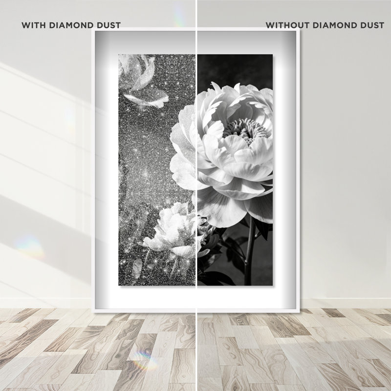 Still Peony Print by Oliver Gal, 16.5" H x 11.5" W, White Shadowbox