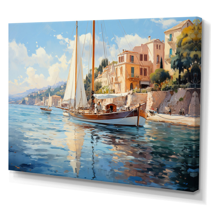 «Deltha French Sailing in Province», reproduction sur toile, Toile tendue, H 30 po x l 40 po x P 1,5 po