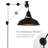 Industrial Pendant Light Lift Pipe Pulley Ceiling Fixture, Adjustable Height Plug In Hanging Lamp With Switch, Black