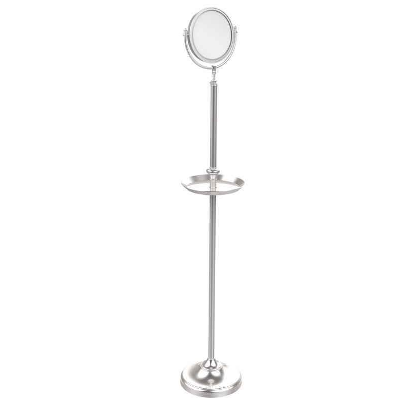 Gober Metal Floor Mirror, Satin Chrome, 3x