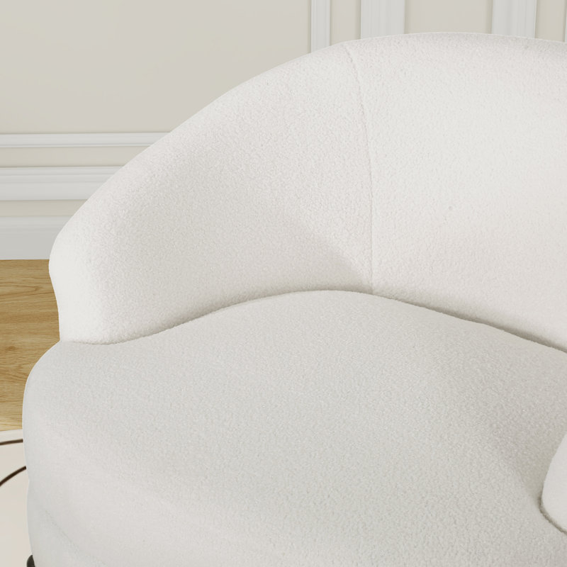 Fauteuil d'appoint rembourré l 32,48 po, Boucle blanc