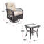 Ensemble de trois chaises doubles berçantes d'extérieur, beige-123126406