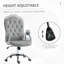 Chaise de bureau, chaise d'ordinateur, chaise de bureau capitonnée avec roulettes, hauteur réglable et fonction d'inclinaison