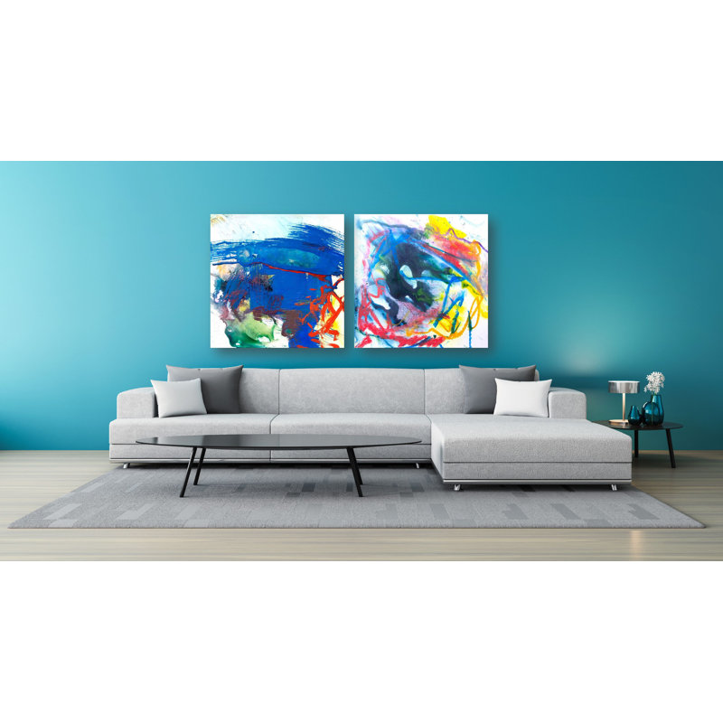 Mineral Series 2 Set II by John Beard - Artist Enhanced Canvas Print, White Floater Framed, 40" H x 40" W x 3" D