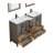 Brescia 60" Double Sink Freestanding Bathroom Vanity with Ceramic Top and Matching Mirrors-107174079