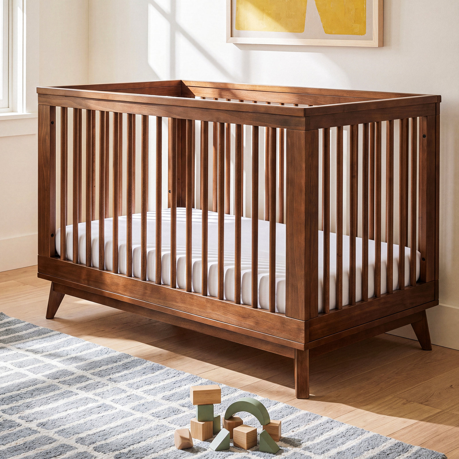 Scoot Pine 3-in-1 Convertible Crib, Natural Walnut