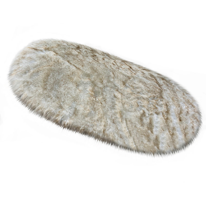 Mar Vista Faux Sheepskin Indoor Rug, Oval 8'6" x 11'6"