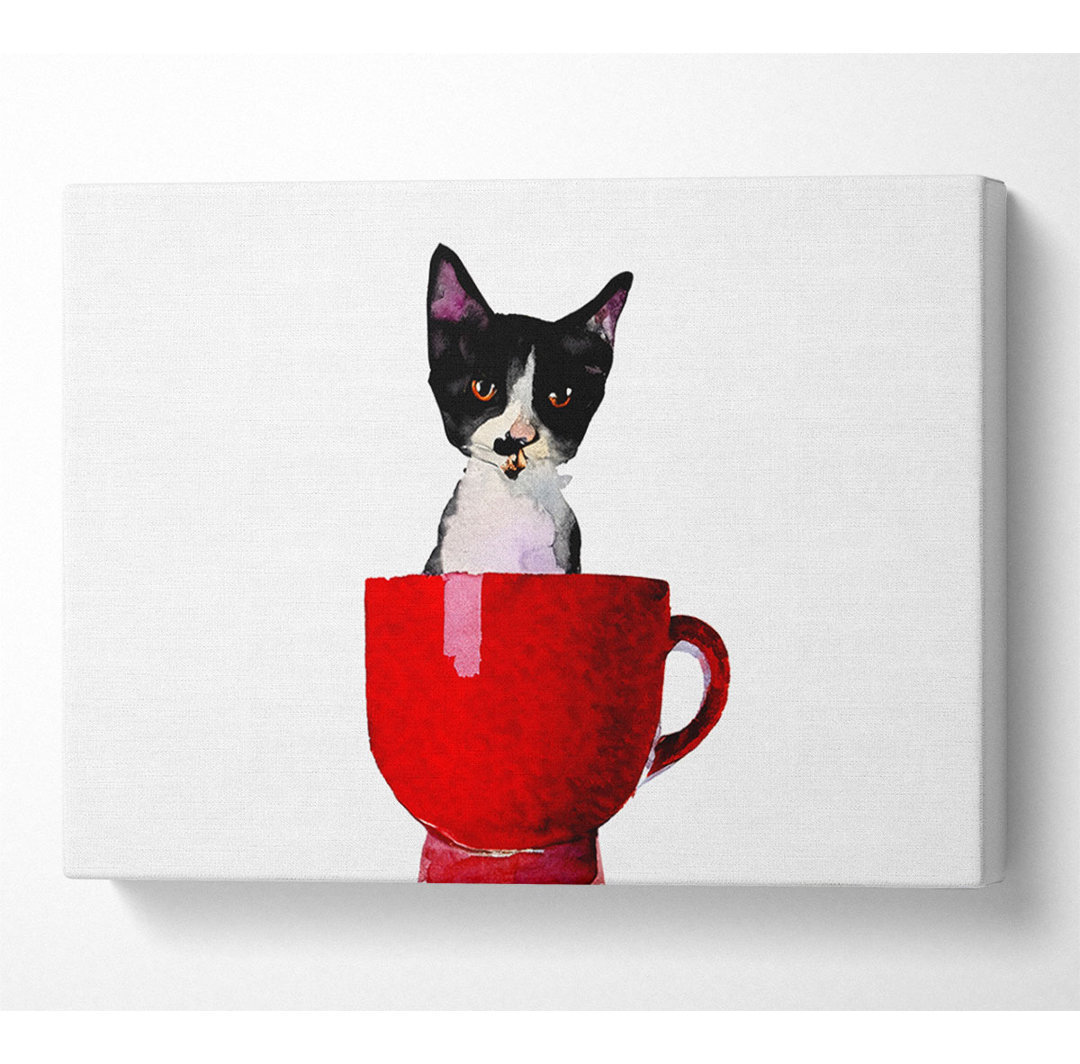 Katze in der Teetasse - Kunstdrucke auf Leinwand