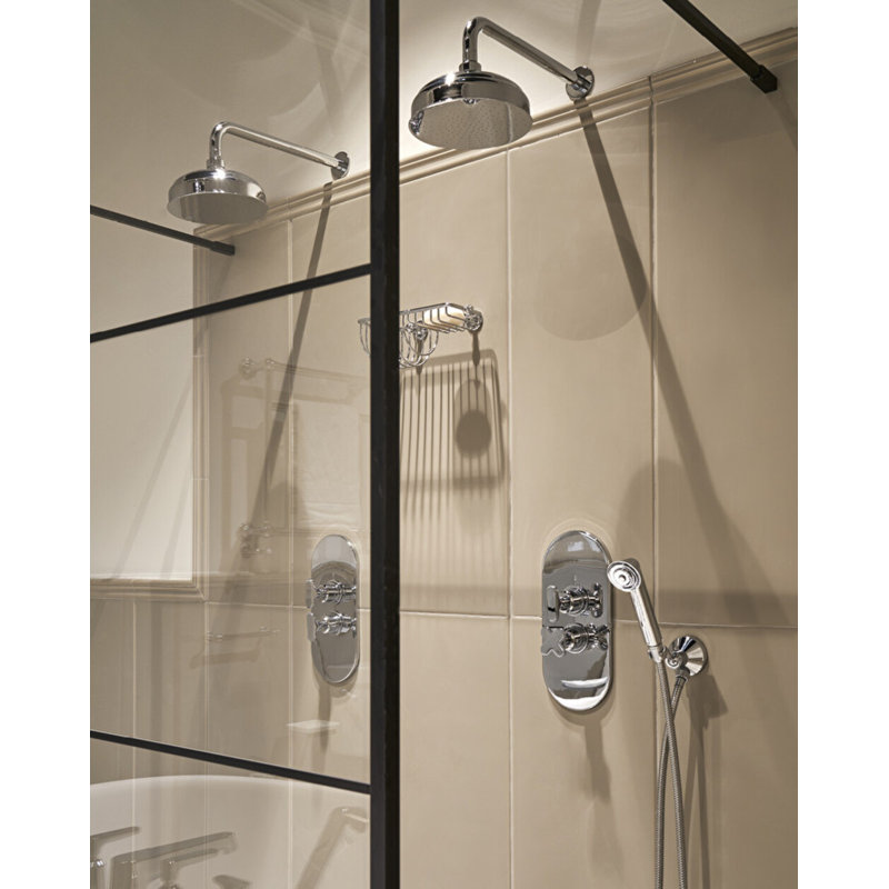 Twenties Shower Set: Long Hose, Handset, Wall Bracket and Water Intake, Polished Nickel