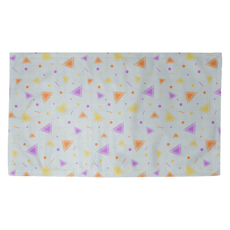Tapis mauve/orange/jaune 90 de 90 Avicia, Rectangle 3 pi 3 po x 5 pi 3 po