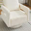 Fauteuil d'appoint pivotant revêtu de tissu bouclé-112730291
