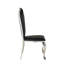 Chaise d'appoint noire avec dossier capitonné (ensemble de 2)