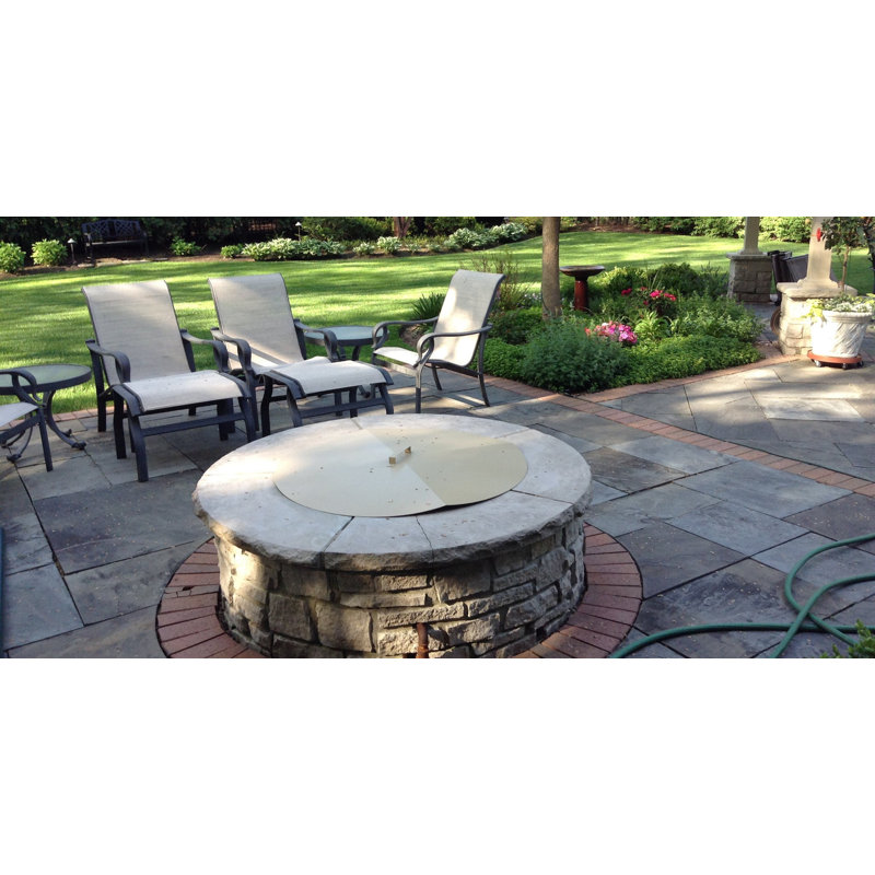 Steel Fire Pit Lid, Stainless Steel, 2" H x 36" W x 36" D