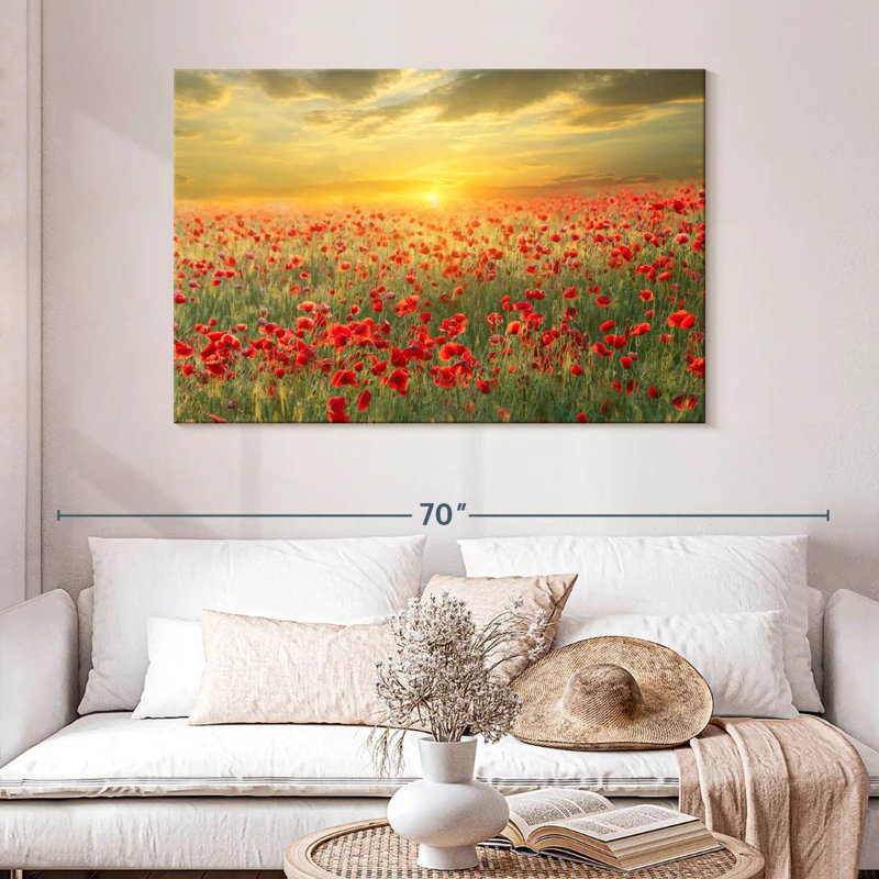 Alvord Poppy Meadow Sunset, H 32 po x l 48 po