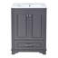 Rangement pour salle de bain en céramique 24 po - tablettes fonctionnelles et surface de meuble-lavabo imperméable avec finition moderne et élégante-1260524954