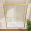 44'' - 48" W X 75'' H Double Sliding Shower Door Modern Frame Aluminum Bypass Door With 5/16'' Tempered Glass In Brushed Gold