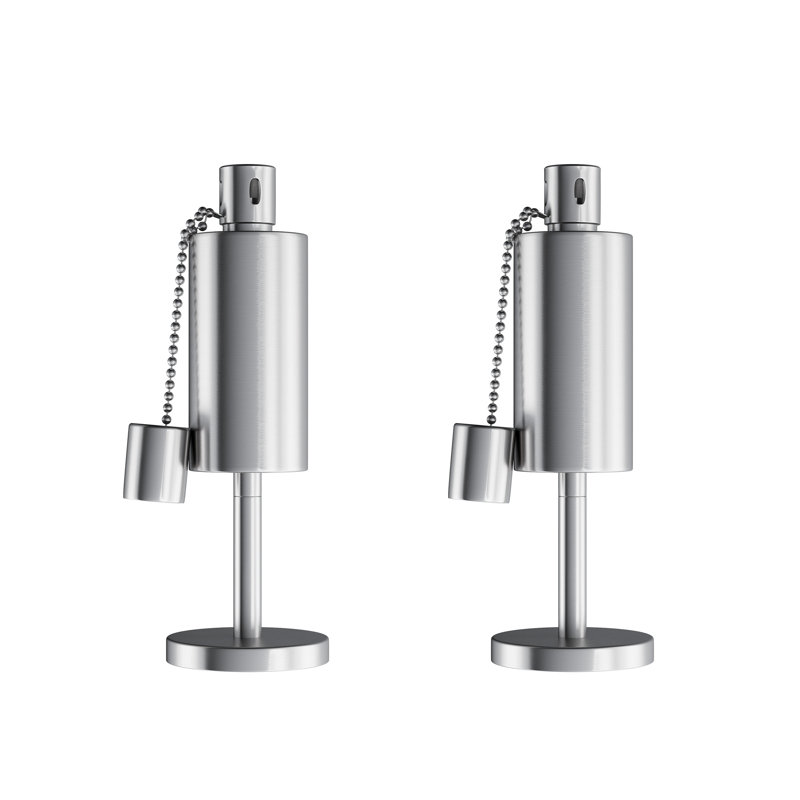 Ensemble de 2 lampes torches de table Pure Garden, 10,5 po, argent, Ensemble de 2