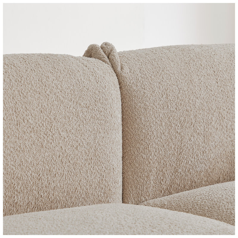 Canapé Yuangang Home, revêtement Sherpa, structure en bois massif, 218 cm (L) x 86 cm (P) x 76 cm (H)