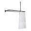 Tringle de douche en aluminium en forme de D avec support de plafond pour baignoire autoportante Utopia Alley, 60 po de large par 25 po-54491009