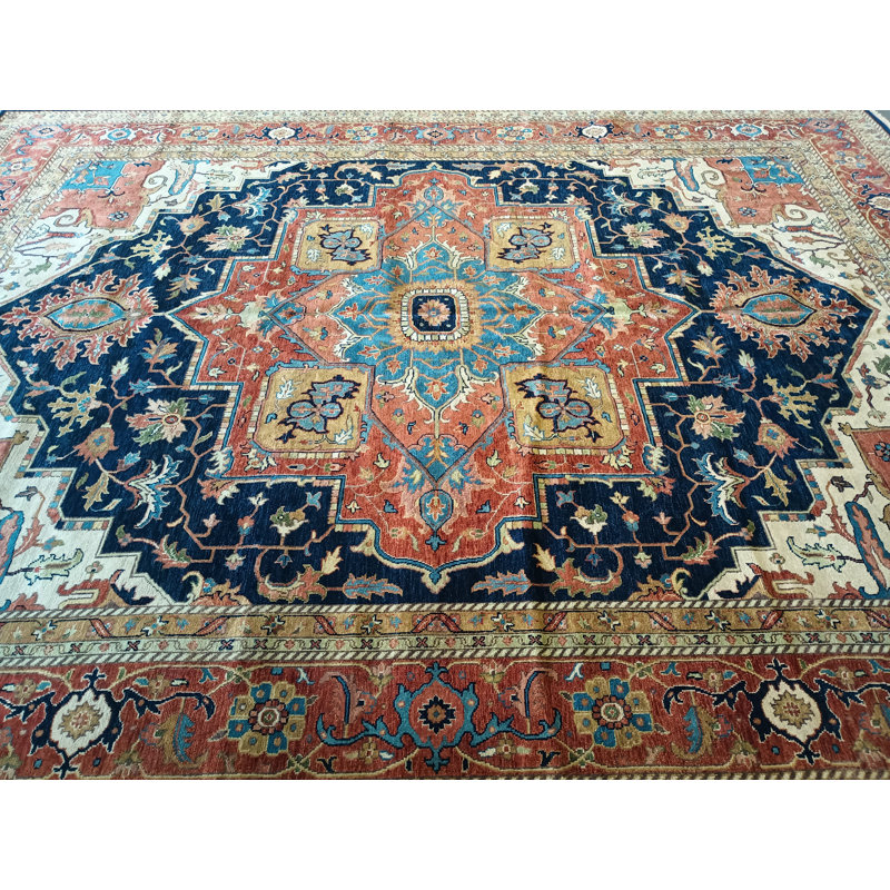 Tapis Serapi 12 x 15 de qualité NOUVEAU BLEU DÉCORATIF # F-5952