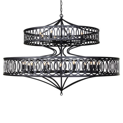 Lustre étagé style bougie à 18 lumières Lafayette