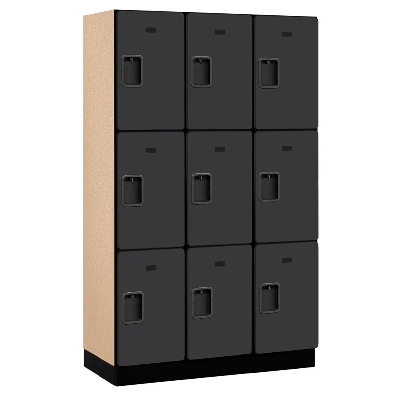 Casier à 3 niveaux, H 76 po x l 45 po x P 18 po, Noir