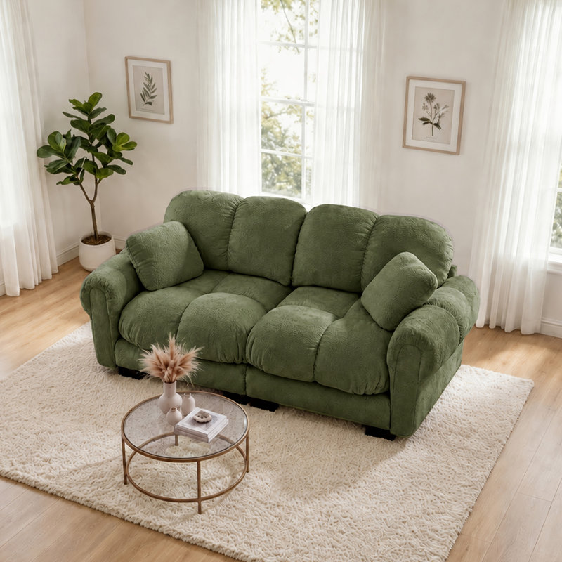  Canapé en chenille Cloud, Green Chenille