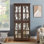Vitrine Curio, vitrine antique avec portes en verre, tablettes réglables pour les objets de collection, vitrine rétro à quatre portes pour la maison ou le bureau, vitrine antique E26, ampoule incluse
