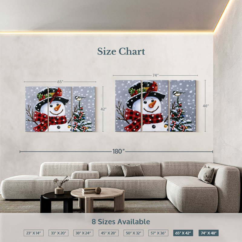 Lelend Happy Snowman, 42" H x 65" W