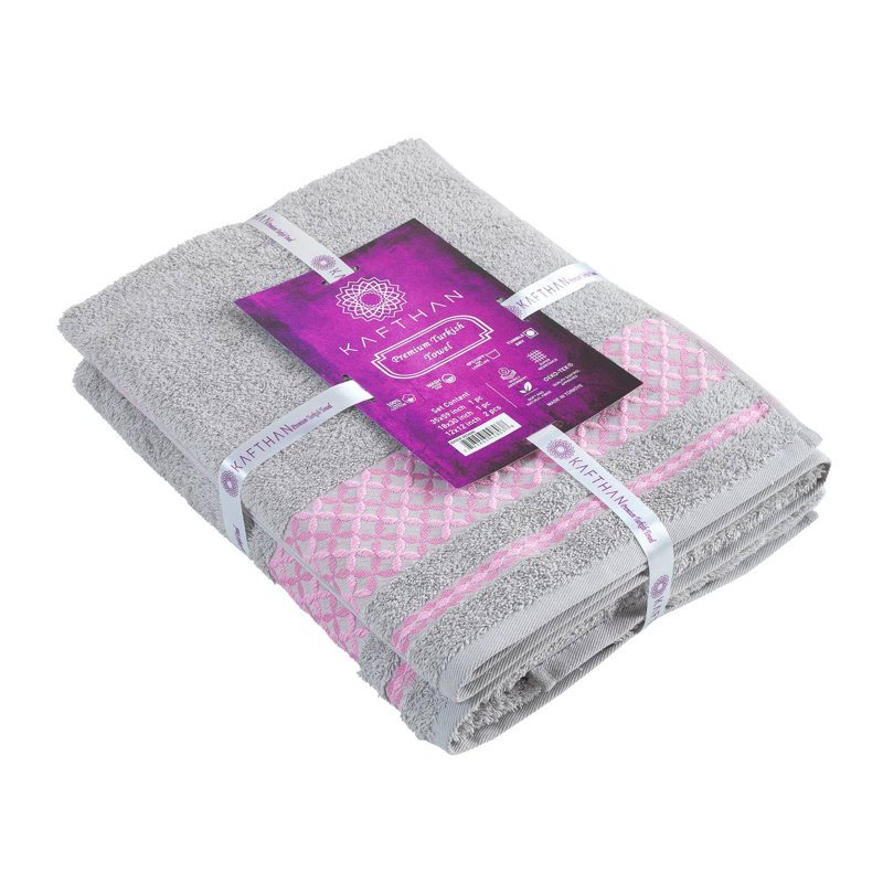 Serviettes de bain KAFTHAN, Gris clair