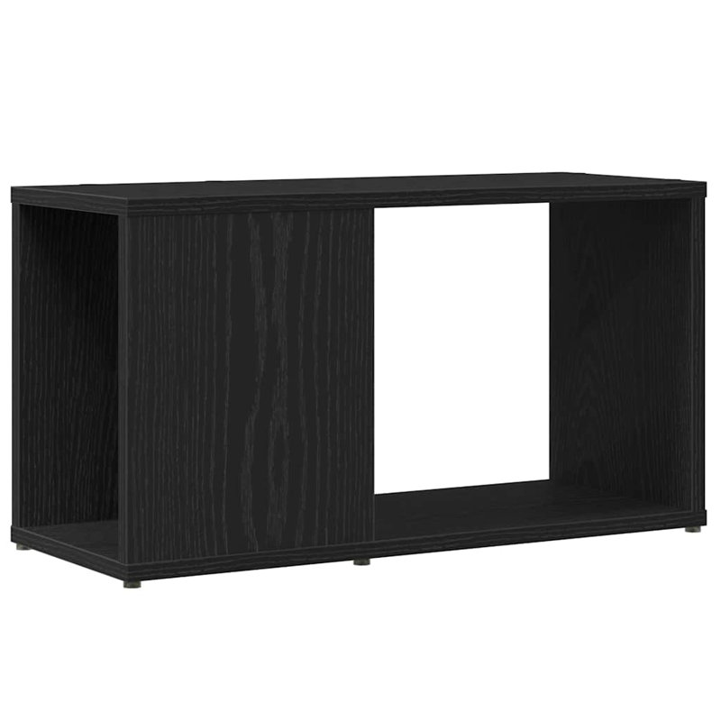 Ginas Floor Shelf End Table, Black Oak