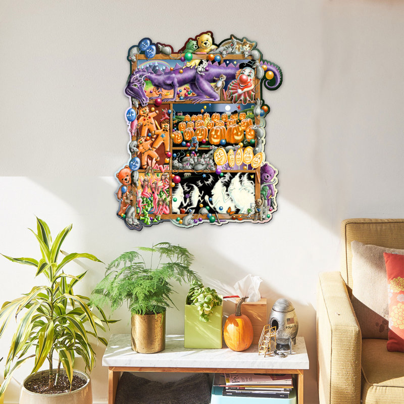 Art mural par Laura Seeley, couleurs fantaisistes, H 32 po x l 27 po x P 1 po