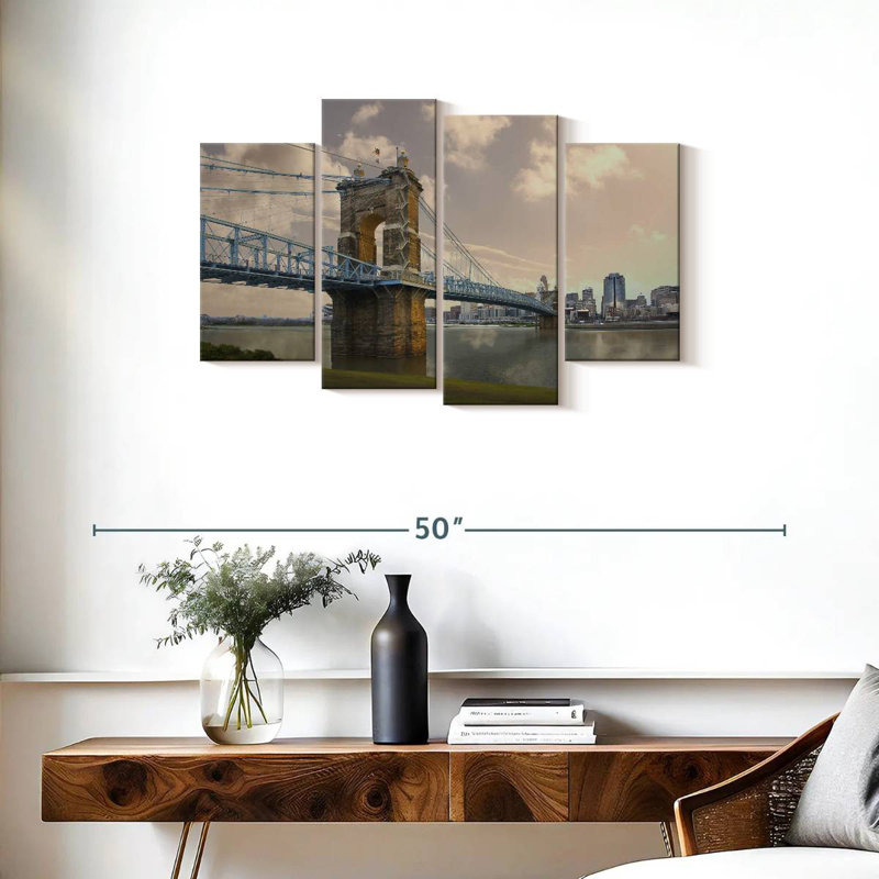 Lilie Roebling Bridge In Ohio, 22" H x 36" W
