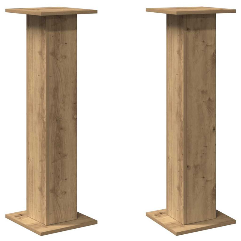  Speaker Stands Living Room Speaker Floor Stand 2 Pcs Engineered Wood, Natural