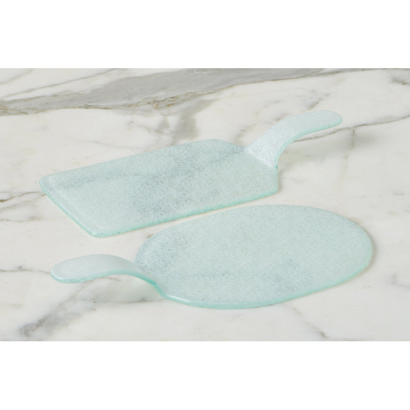 Mini Glass Rectangle Cheese Tray, White