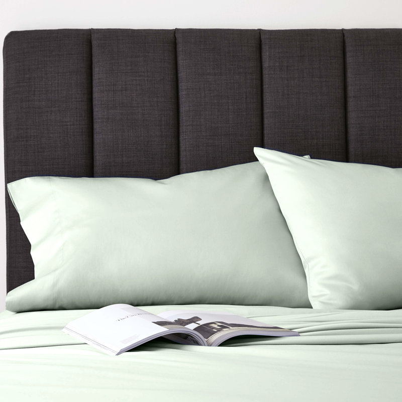Clean Design Home 400 Thread Count Satin Anti-Allergen Sheet Set, Twin Sheet Set with 1 Pillowcase, Green