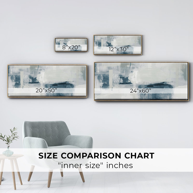 Blue Tides- Framed Canvas, 24" H x 60" W
