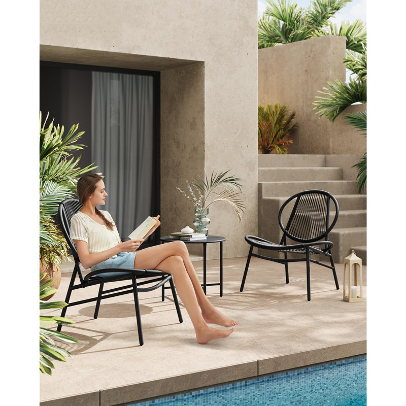 Patio Dining Set with, Black