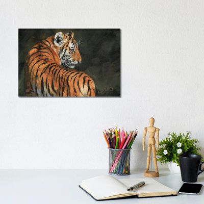 Tiger At Night by David Stribbling - Wrapped Canvas Painting