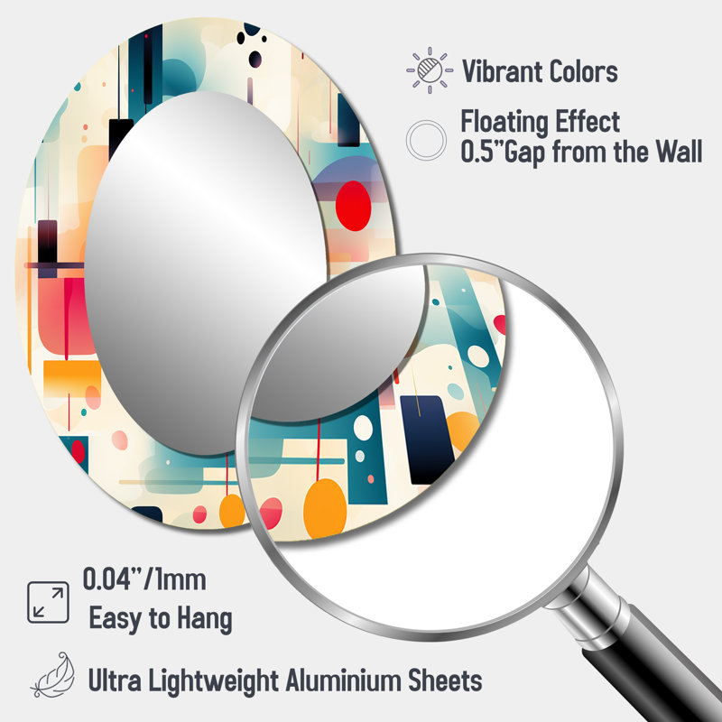 Tamesbury - Miroir mural moderne ovale, H 40 po x l 30 po