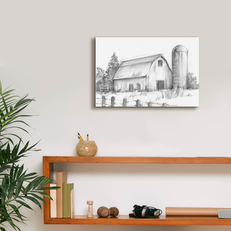 «Black and White Barn Study 1» par Ethan Harper, art mural sur toile