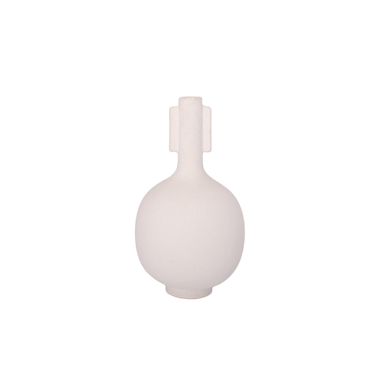 Ceramic Vase White, 13.75" H x 7.75" W x 7.75" D