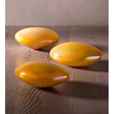 Ensemble de 3 pierres de jardin Althrop en forme de verre irisé organique, collection