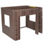 Grand lit mezzanine en bois avec armoires de rangement, tablettes et conception compacte, brun-803671151