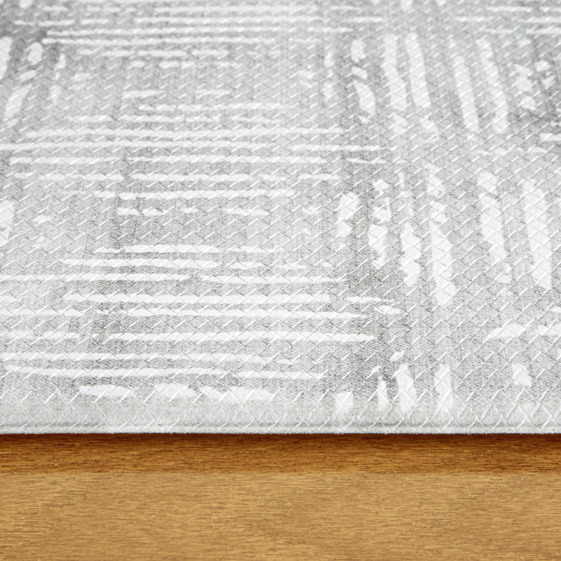 Gray Geometric Memory Foam Anti-Fatigue Mat 18" x 39"