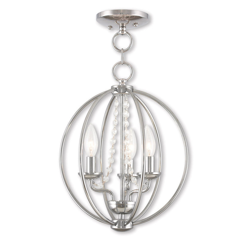 Lustre sphérique à 3 lumières Finnis, Argent