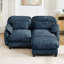 Canapé 2 places en L Cloud Feel, chenille bleue, repose-pieds-1177633483-1177633486