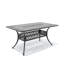 Table de patio d'extérieur en aluminium coulé de 58,27 po avec trou de parasol 1,88 po Shnorhali, table de salle à manger rectangulaire résistante aux intempéries