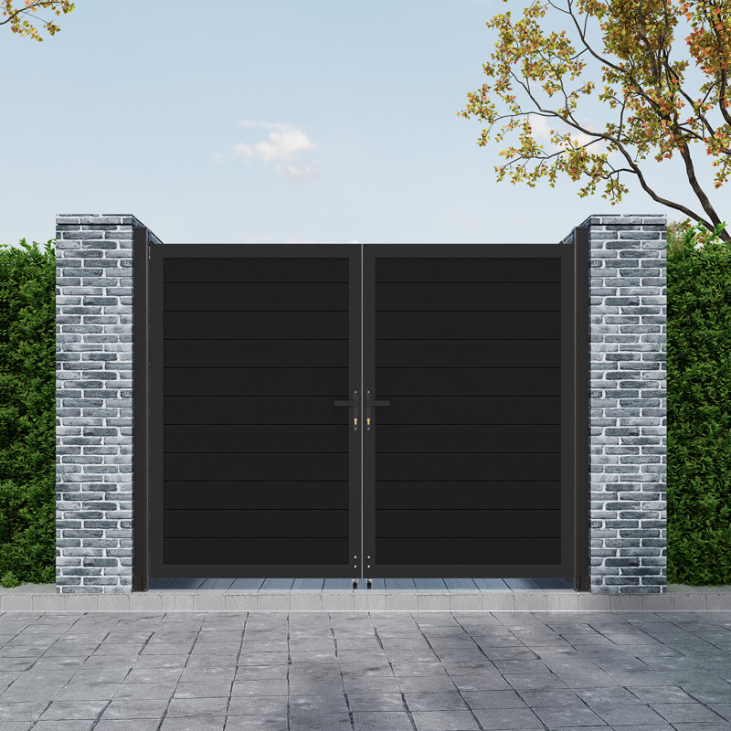 Barrière battante double en aluminium 6 pi H (barrière non incluse), Intimité, H 6 pi x l 8 pi
