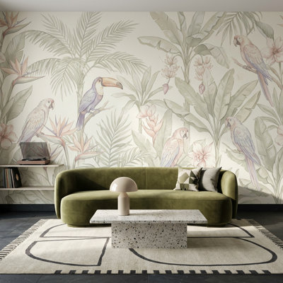 Papier peint doux sur fond blanc